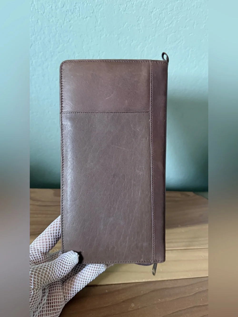 Vintage Wilsons Genuine Leather Brown Zip Around Organizer Wallet 9” x 5” NOS